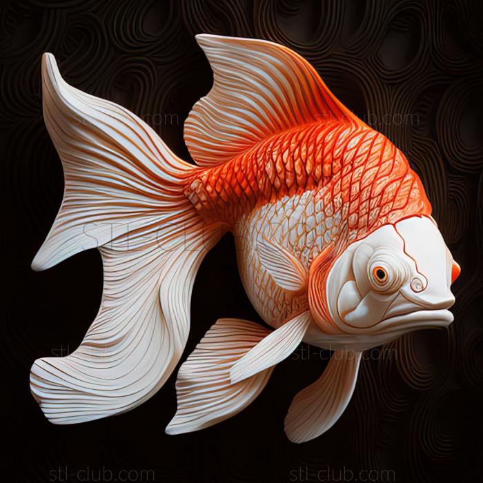 st Red and white oranda fish